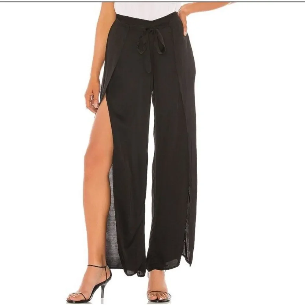 Young Fabulous and Broke black palazzo slit leg vacationcore S pants